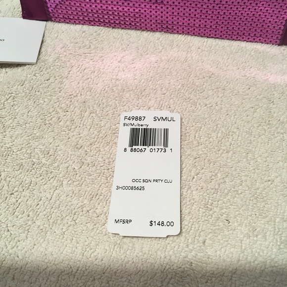 Coach Occasion Sequin Party Large Wristlet Mulberry NWT - Picture 3 of 9